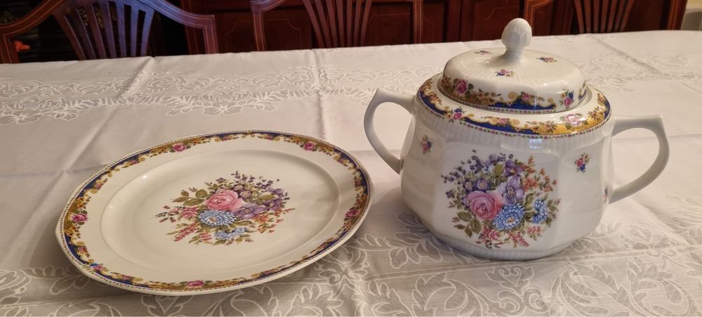 Prato grande e terrina tipo Limoge