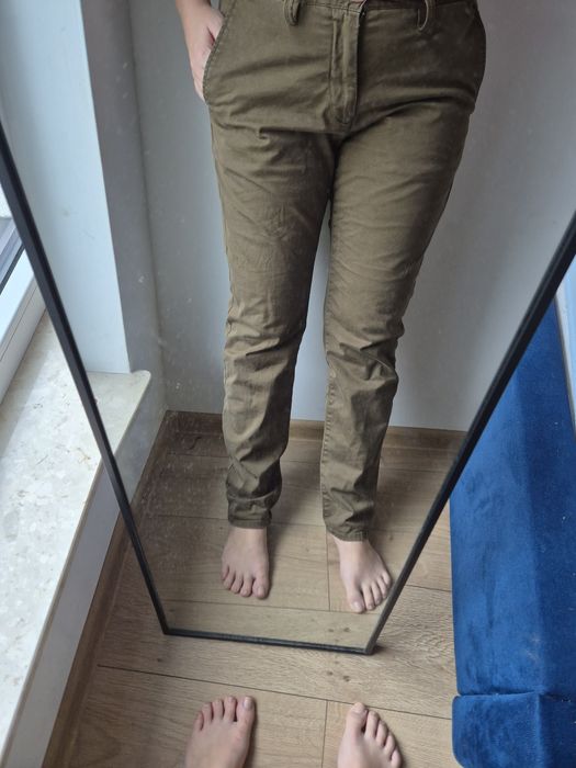 Spodnie bawełniane khaki proste casual basic Gant