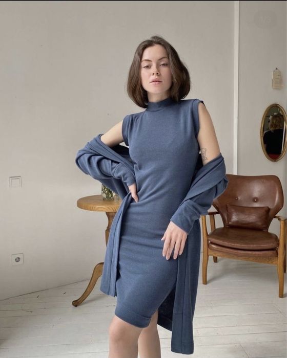 Стильне приталене плаття з кардиганом НОВЕ