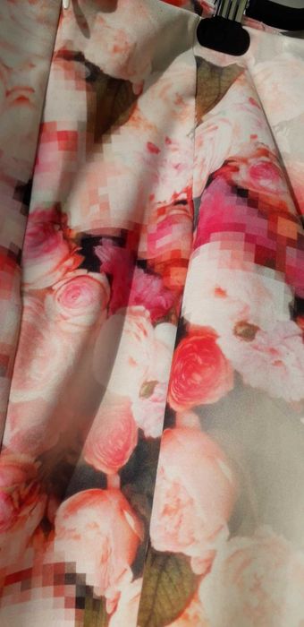 Квіткова спідниця восьмиклинка (Рожево-персиково-червоно-біла)