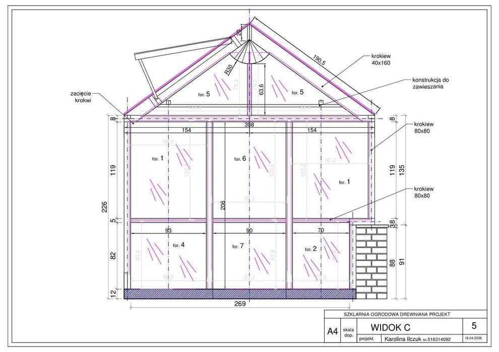 szklarnia ogrodowa projekt