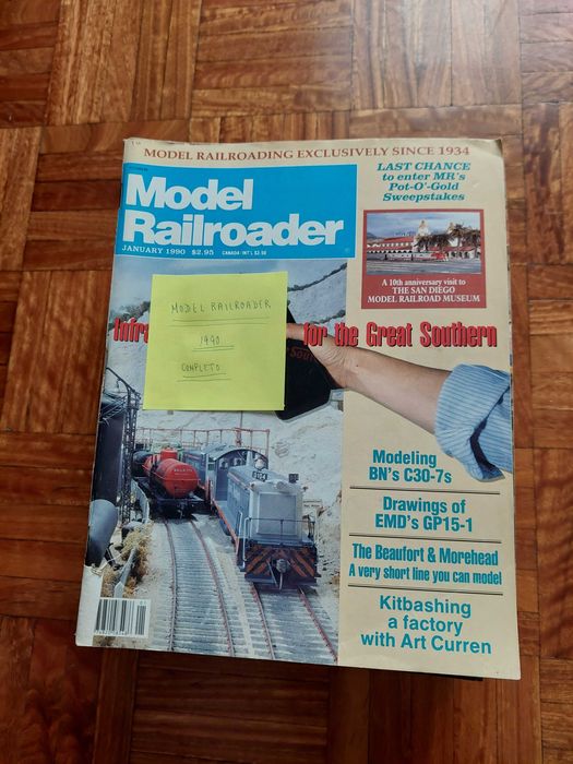 Revista Model Railroader de 1990 - ano completo