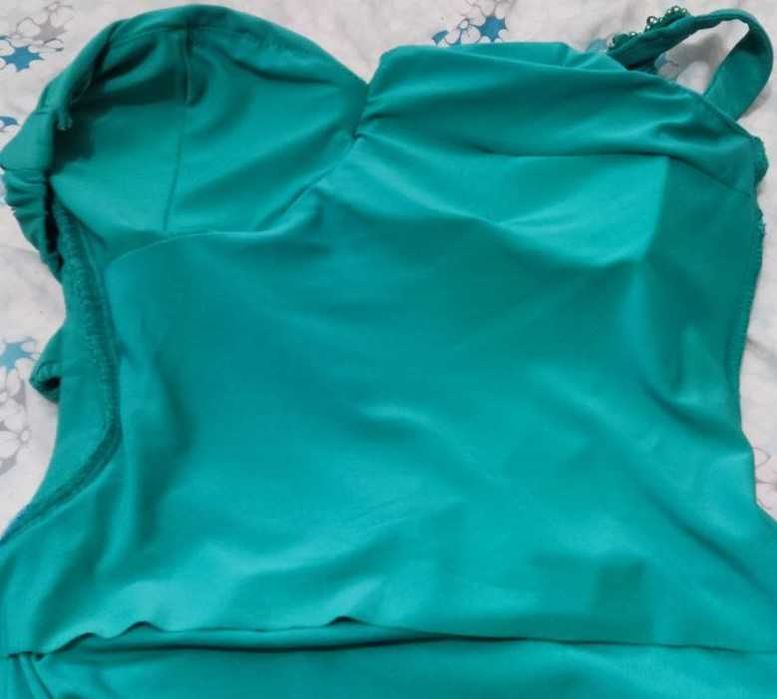 Vestido de gala turquesa