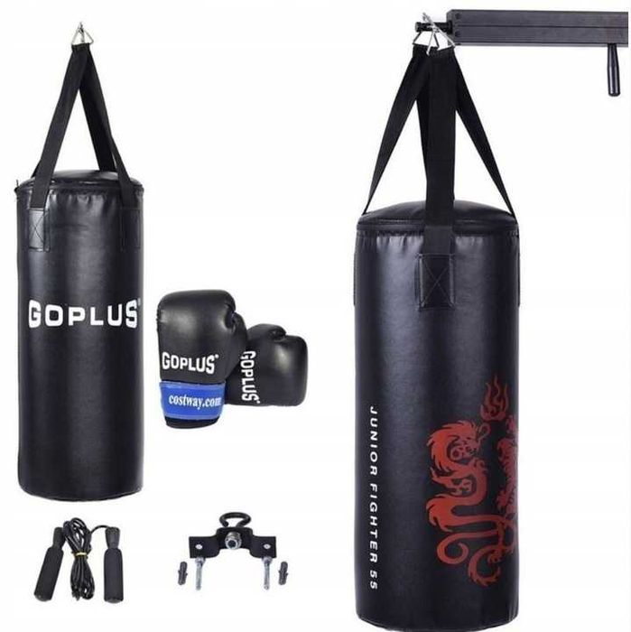 Zestaw bokserski Costway worek bokserki rękawice i skakanka