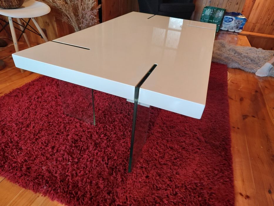 Ława, stolik biały połysk