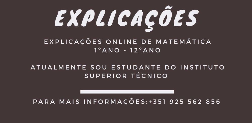 Explicações Matemática A / Matemática 1, 2 ou 3° ciclo