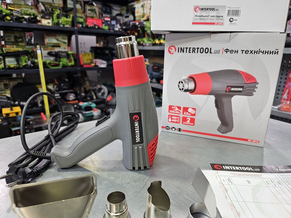 Фен строительный +Насадки Intertool Новый Гарантия 12мес