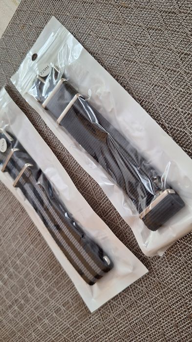 Pasek zegarka parciany 22mm x 2 sztuki