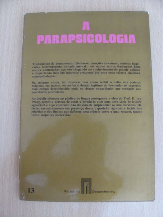 A Parapsicologia do Prof. H. Van Praag