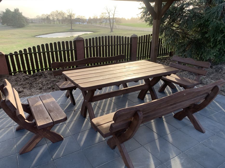 Meble ogrodowe barowe , biesiadne - grube  50 mm.