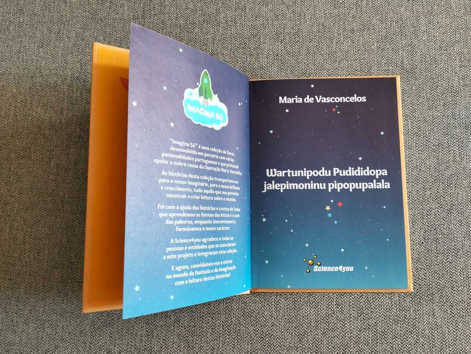 Livro Juvenil "Wartunipodu Pudididopa jalepimonipu pipopupalala" de Maria de Vasconcelos