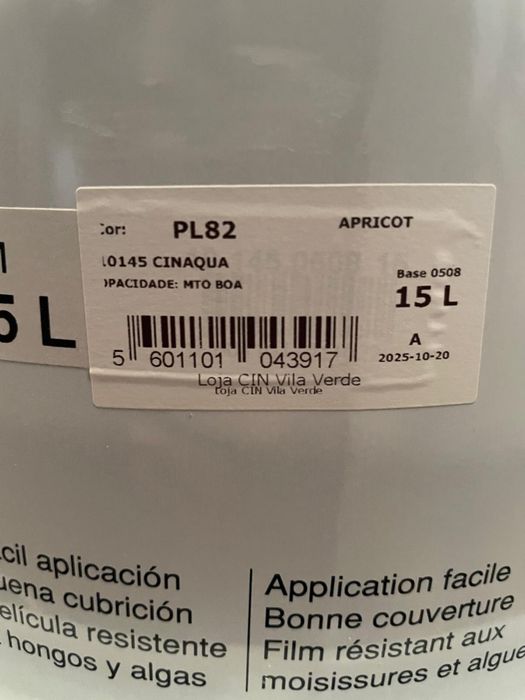 Tinta interior Cinaqua 15L