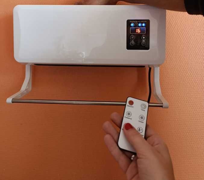 Обігрівач настінний дуйка з пультом сушарка LED-диспл тепло вентилятор