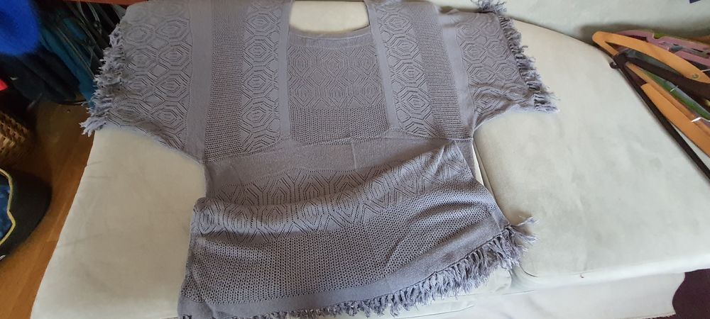 Oryginalny sweterek Marks&Spencer oversize 44/46/48. Szaroniebieski!