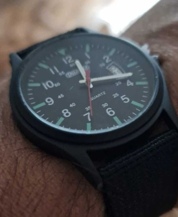 Модные мужские наручные часы с нейлоновым ремешком и календарем