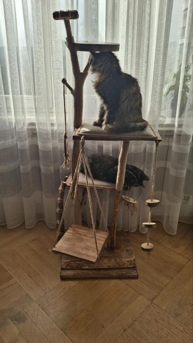 Дряпалка, кігтеточка для котів з натурального дерева, ручна робота