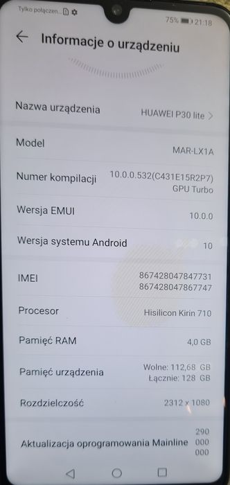 Sprzedam tel. HUAWEI P30 lite