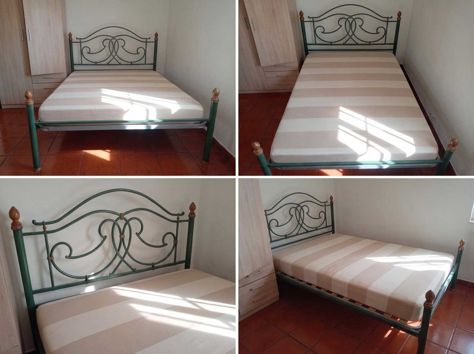 Cama de casal (140 x 190 cm) com colchão