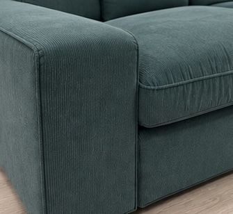 Sofá IKEA KIVIK 3 lugares com chaise longue – Verde/Turquesa