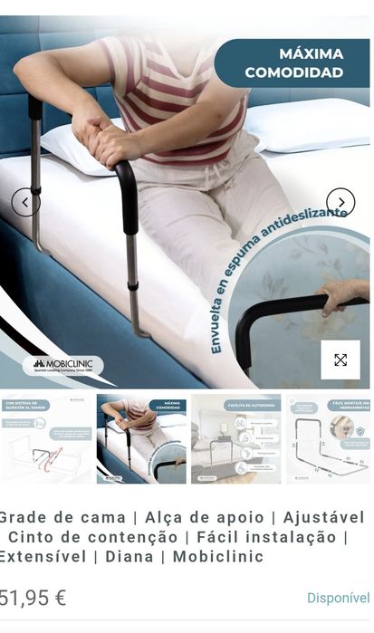 Grade de cama , Ajustável, Cinto de contenção, Fácil