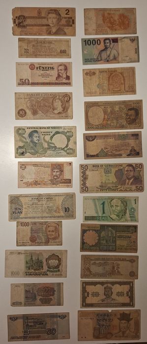 Coleção de notas de vários paises