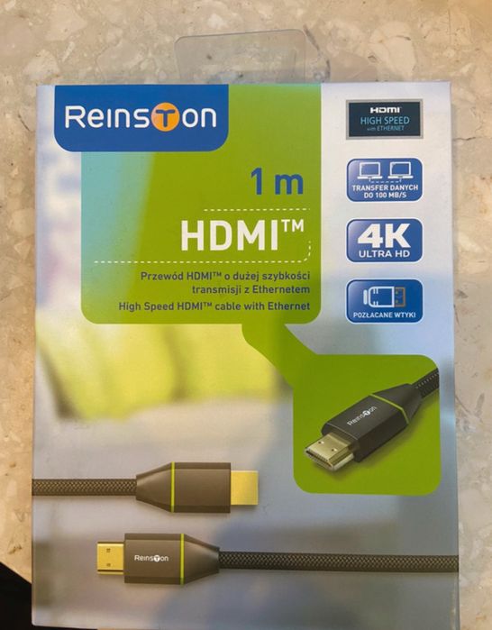 Przewod kabel hdmi z ethernetem reinstone