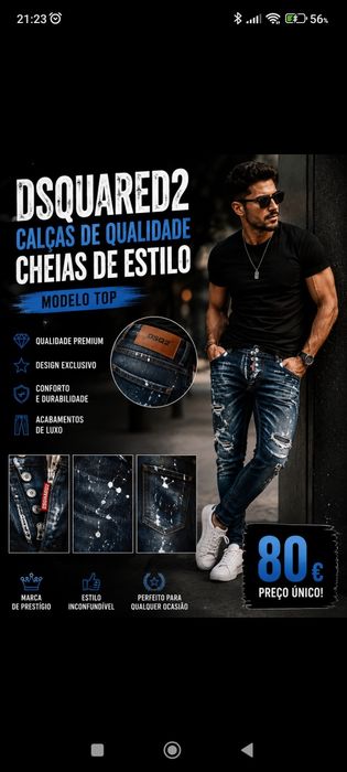 Calças dsquared2 tamanho 36/37 tamanho europeu