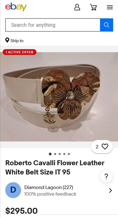 Жіночий шкіряний ремінь Roberto Cavalli (оригінал).