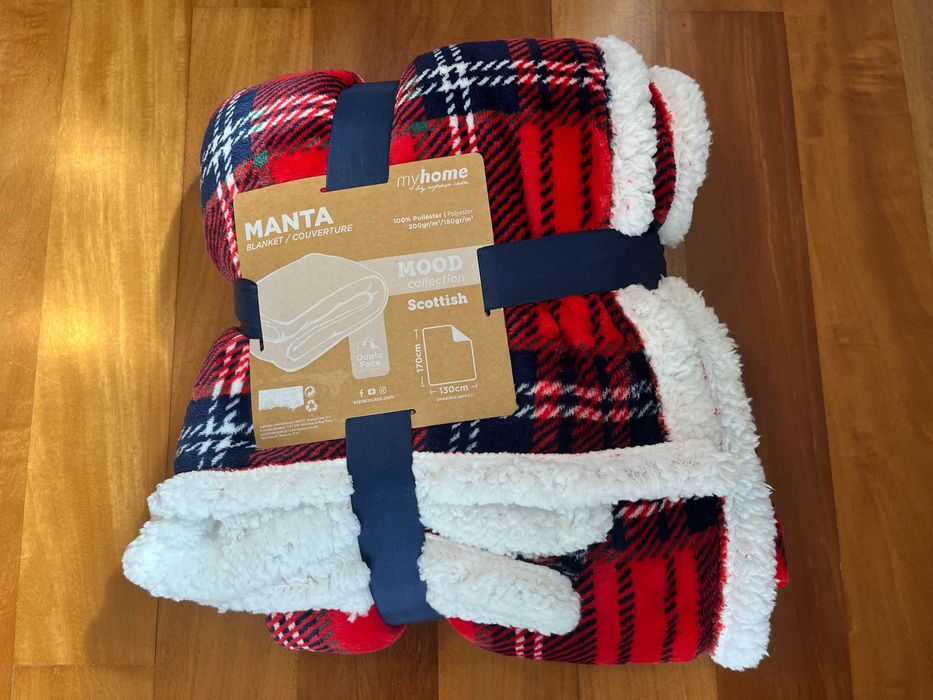 Manta Espaço Casa Scottish Dupla Face Xadrez - nova