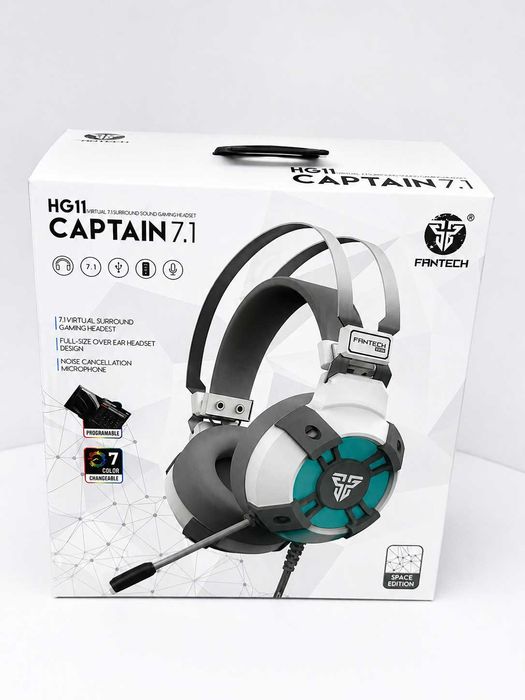 Fantech HG11 Captain 7.1 Space Edition — Headset Gaming Virtual 7.1, RGB 7 Cores, Branco | Novo | Garantia