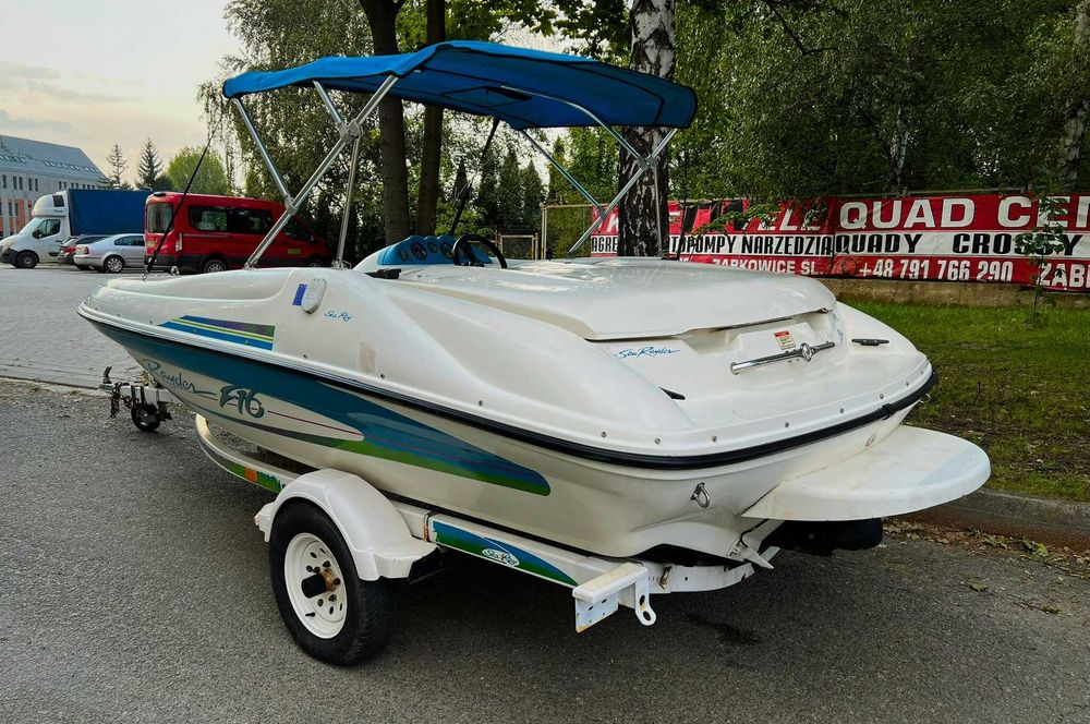 Łódź motorowa 5 os 120KM Zamiana ZAREJESTR. Motorówka Przyczepa Bimini