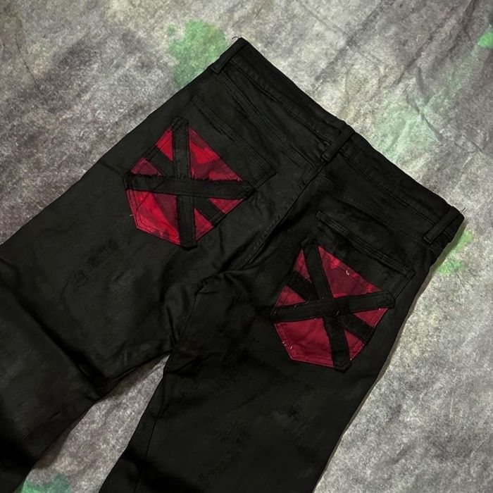 custom bootcut waxed jeans