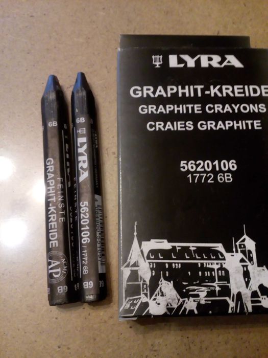 Набір з 12 графітових бездеревних олівців Lyra 6В woodless jumbo