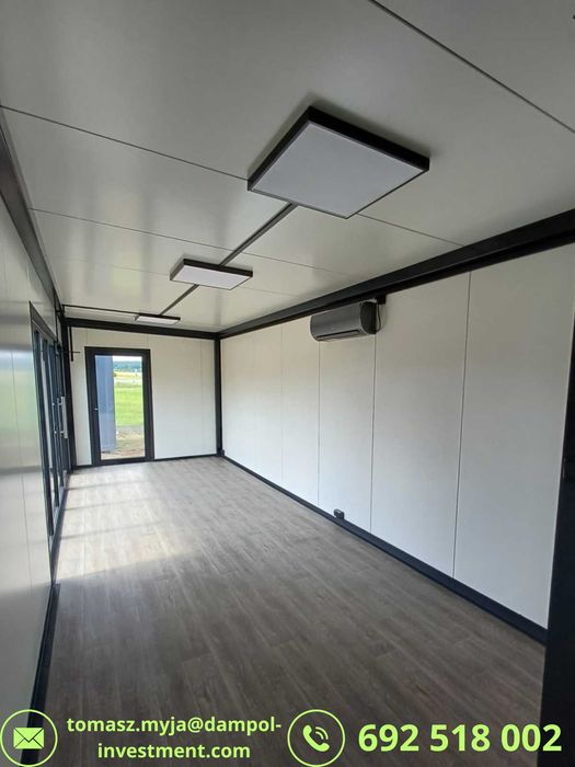 Nowy pawilon/kontener 9x3 z WC aneksem klimatyzacją – dostępny od ręki