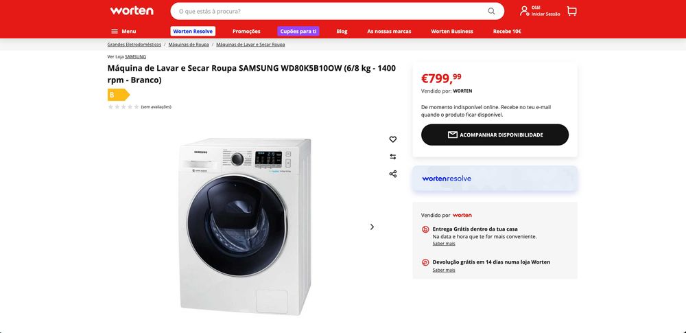 Vendo Máquina Lavar & Secar Samsung Eco Bubble