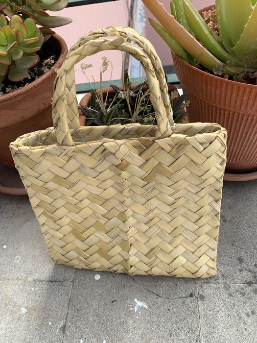 Bolsa folha palmeira cana alças artesanal República Dominicana Novo 01