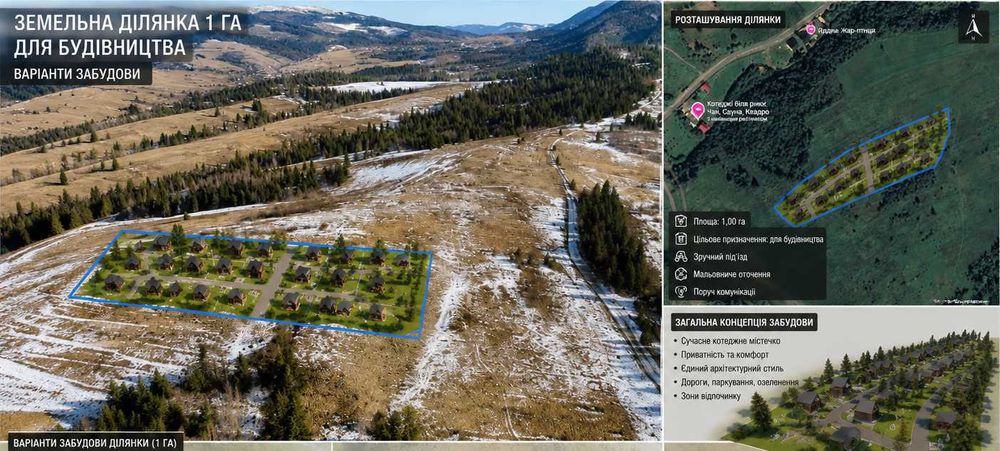 с.Волосянка 1 ГА за 3,7 км від GORO Mountain Resort | Панорамний вид на гори