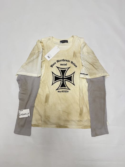 лонгслив Grailz Project Layered cross longsleeve white