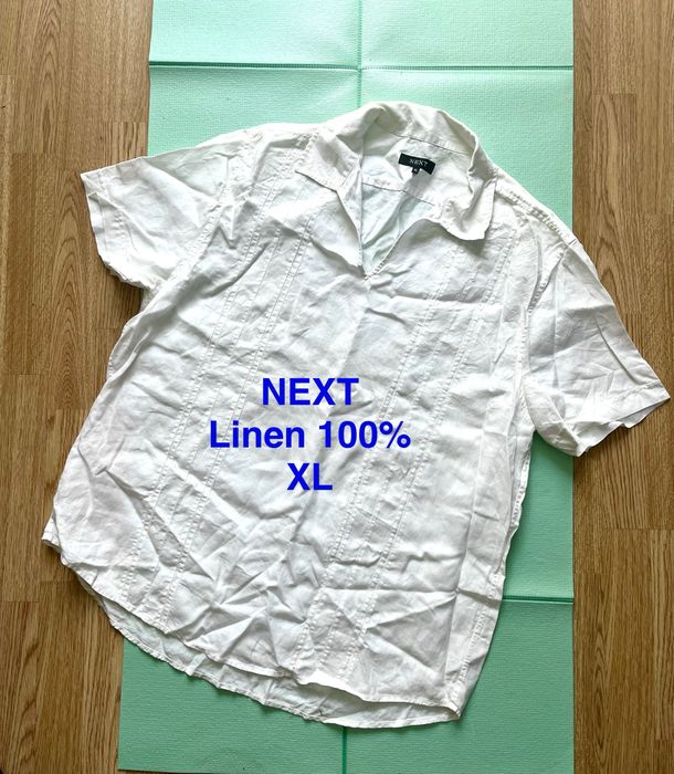 Next koszula biała lniana zwiewna XL len 100%