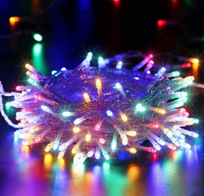 Łańcuch Świetlny LEd Na Baterię Zewnętrzny 5m 100Led Kolor