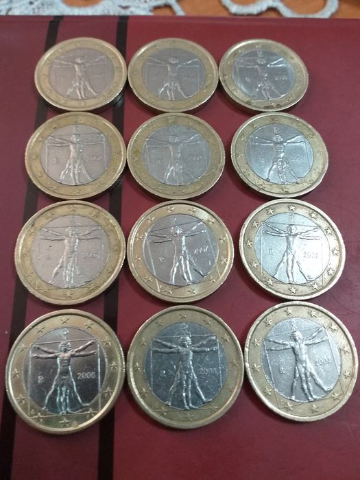 Monety 1 euro z różnych państw