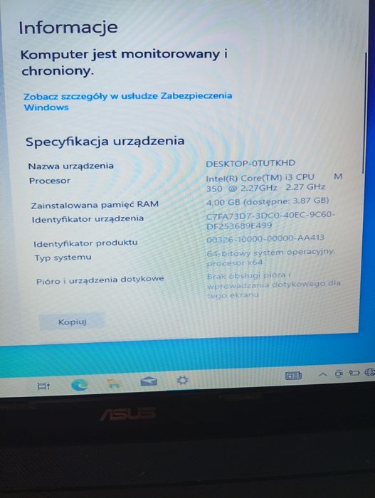 Laptop Asus czarny