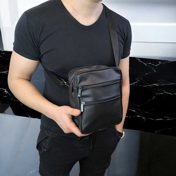 Стильна чоловіча шкіряна сумка через плече, сумка з натуральної шкіри