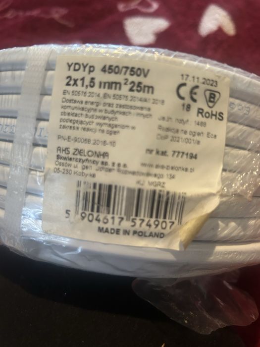 Sprzedam kabel 2*1,5
