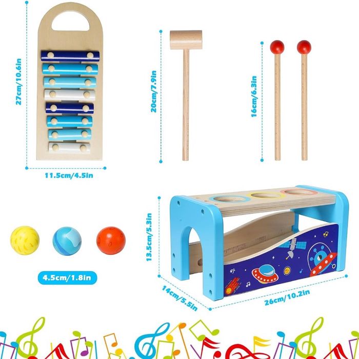 Instrument drewniany ksylofon cymbałki dla dzieci