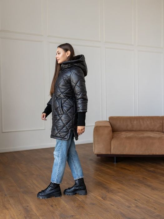 Зимняя женская куртка удлинённая больших размеров 42-72