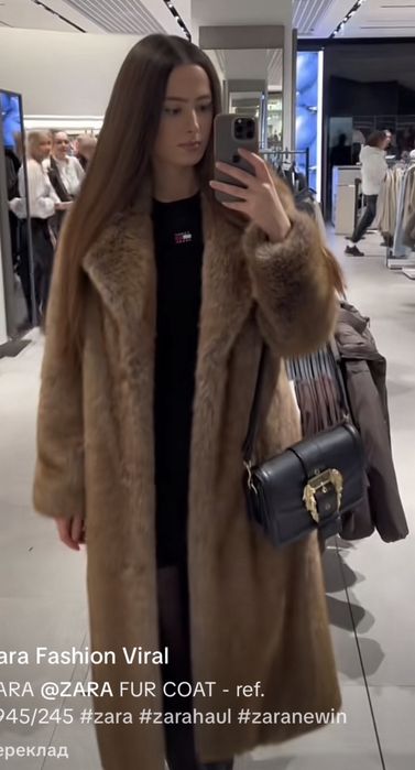 Шуба zara довга розмір S,M  пальто  куртка