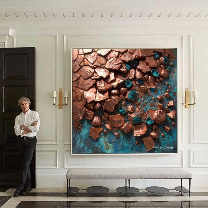 "Miedziana Fantazja" z kolekcji Pierre Leroy - 100cm x 100cm