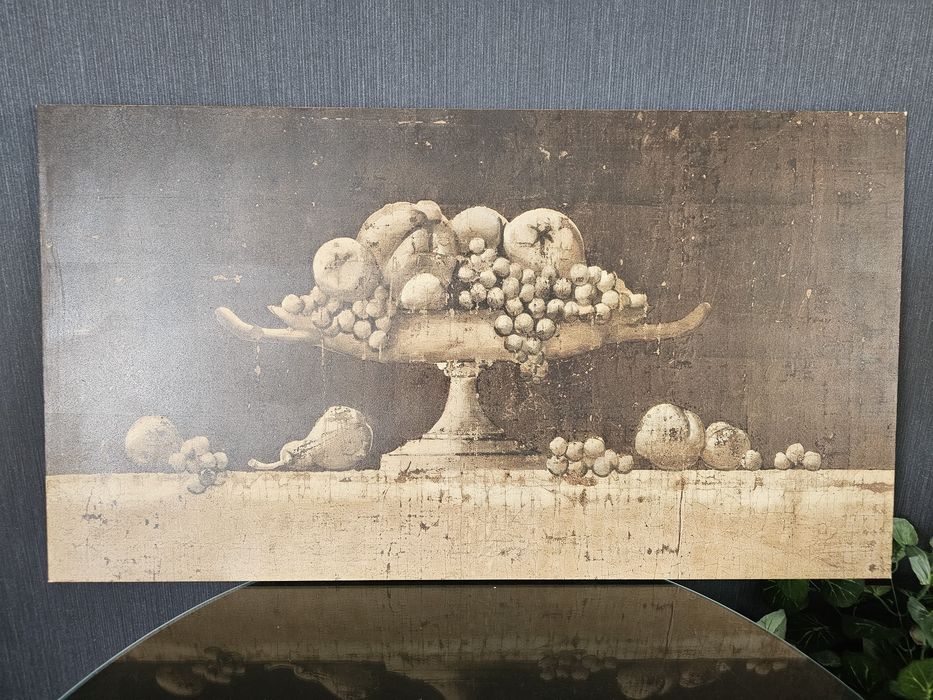 Quadro natureza morta tons sépia