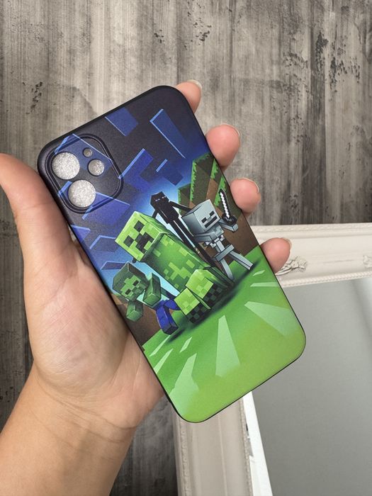 Силіконовий чохол minecraft для iPhone 11 з картинкою Зелений крипер